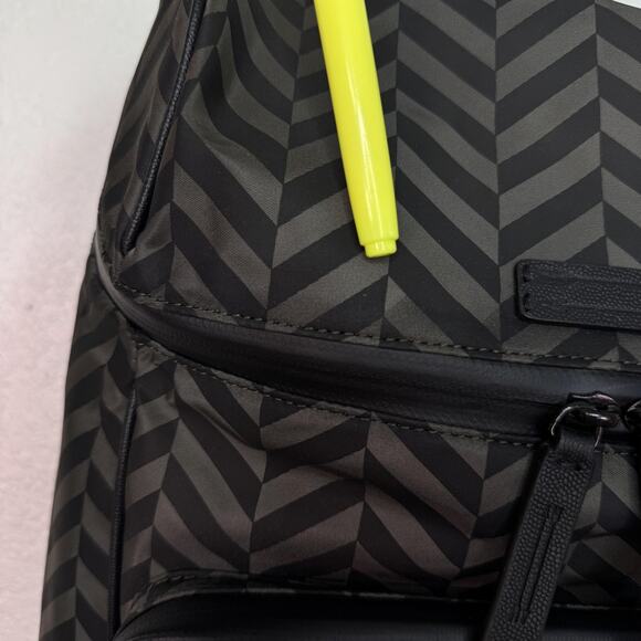 Uri Minkoff Stanton Backpack Laptop Bag Chevron Nylon Black Travel School NEW main image 5